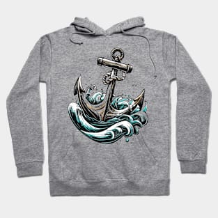 Nautical Vintage Ship Anchor Hoodie